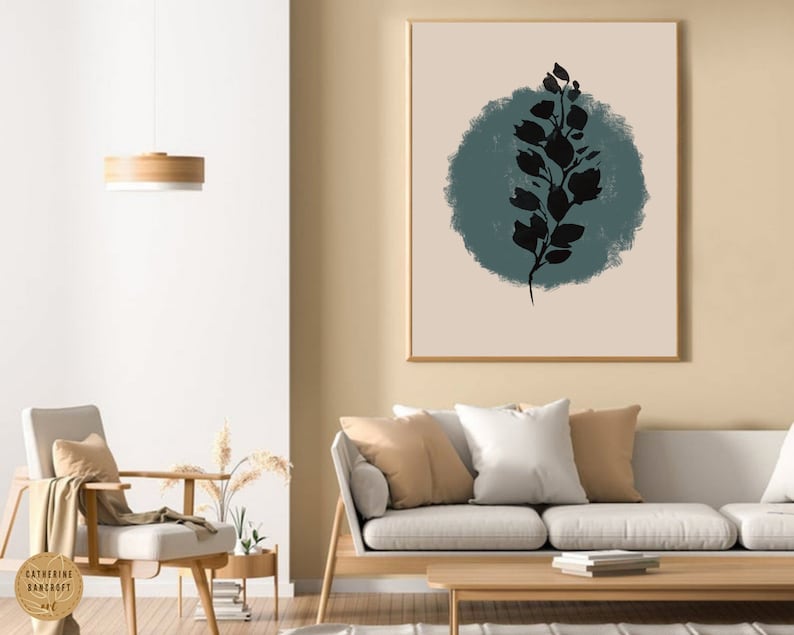 Boho Teal Blue Wall Decor | Digital Download | Large Wall Art ...