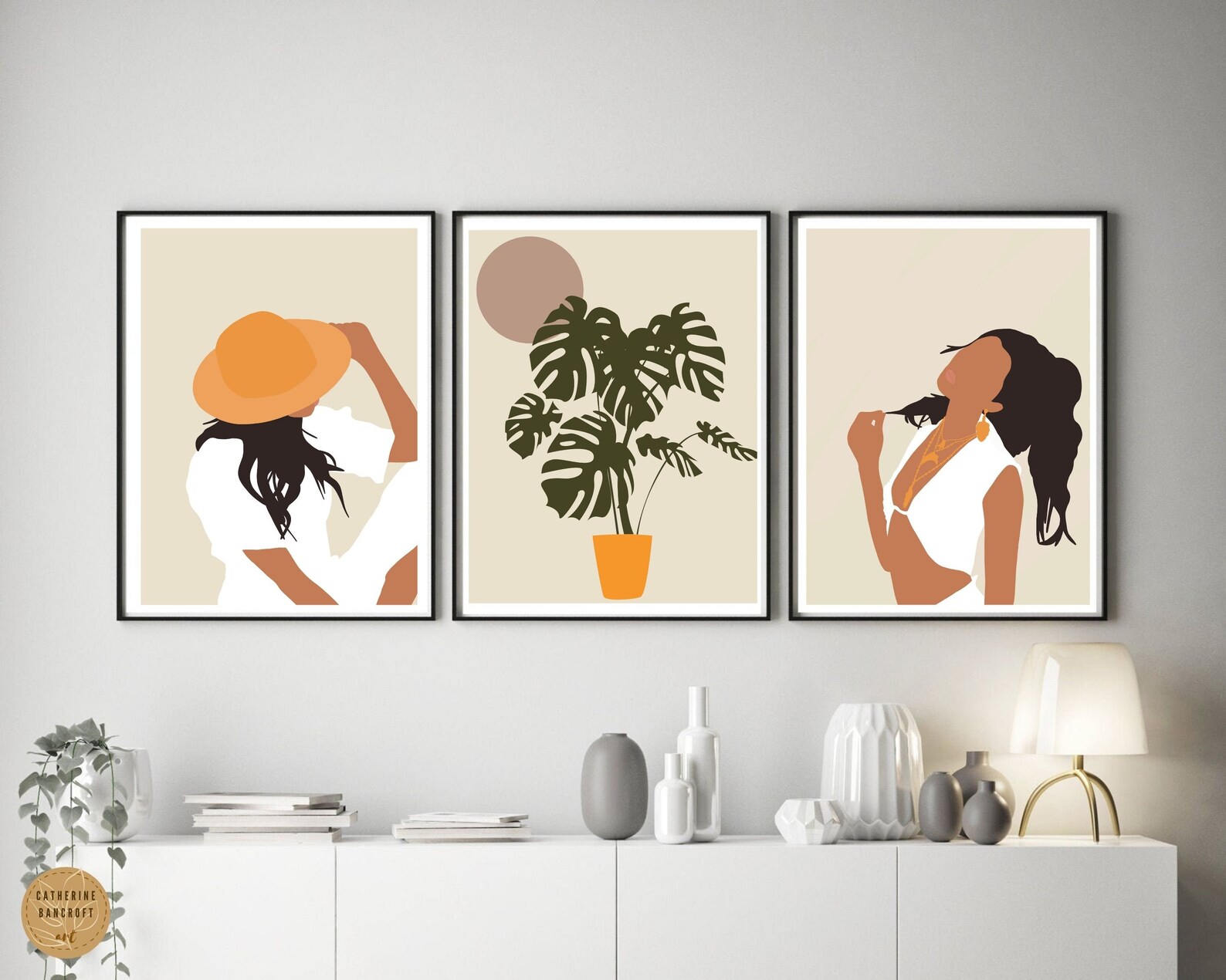 Mid Century Modern Art Print | Abstract Woman Portrait Wall Art ...
