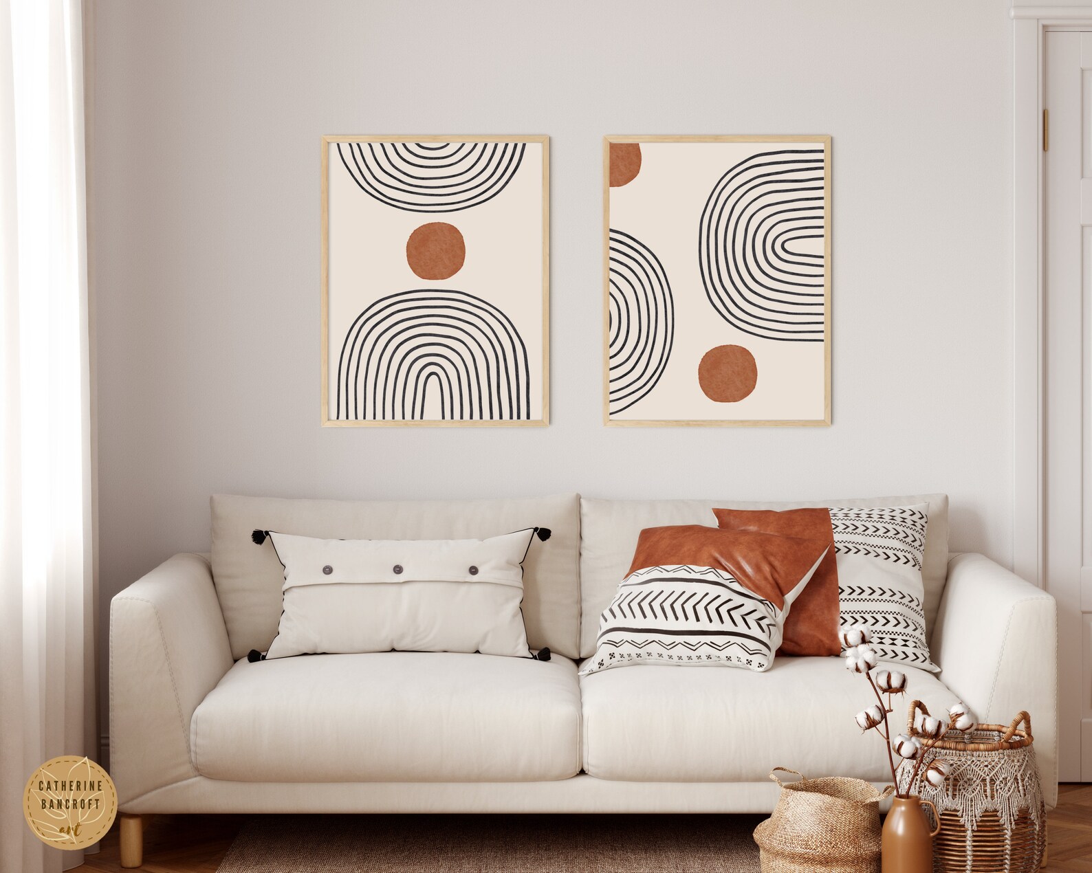 Boho Rainbow Printable Wall Art Digital Print Beige Neutral - Etsy