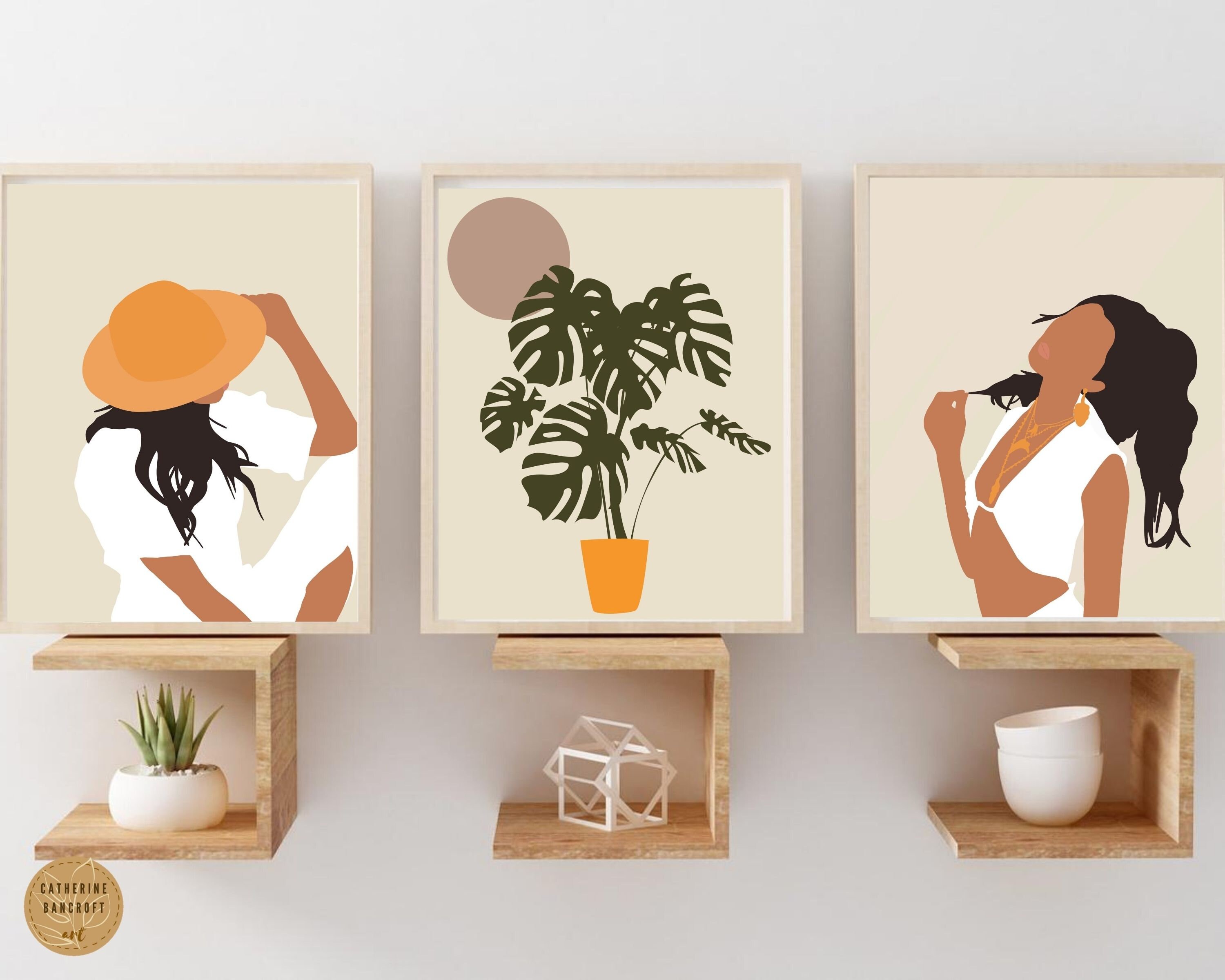 Mid Century Modern Art Print | Abstract Woman Portrait Wall Art ...