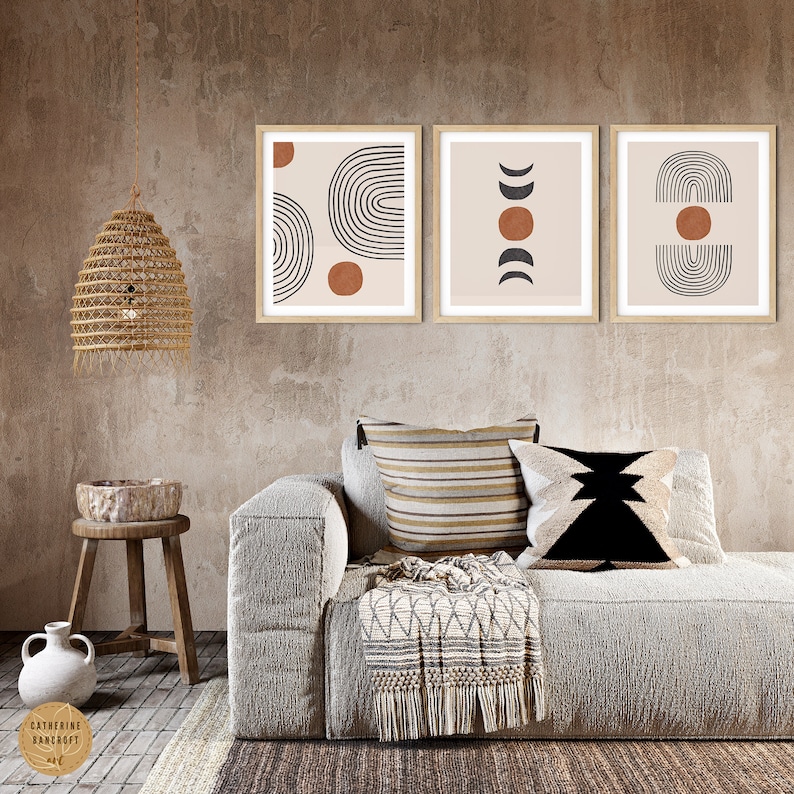 Set of 3 Prints Modern Printable Wall Art Instant Download Etsy