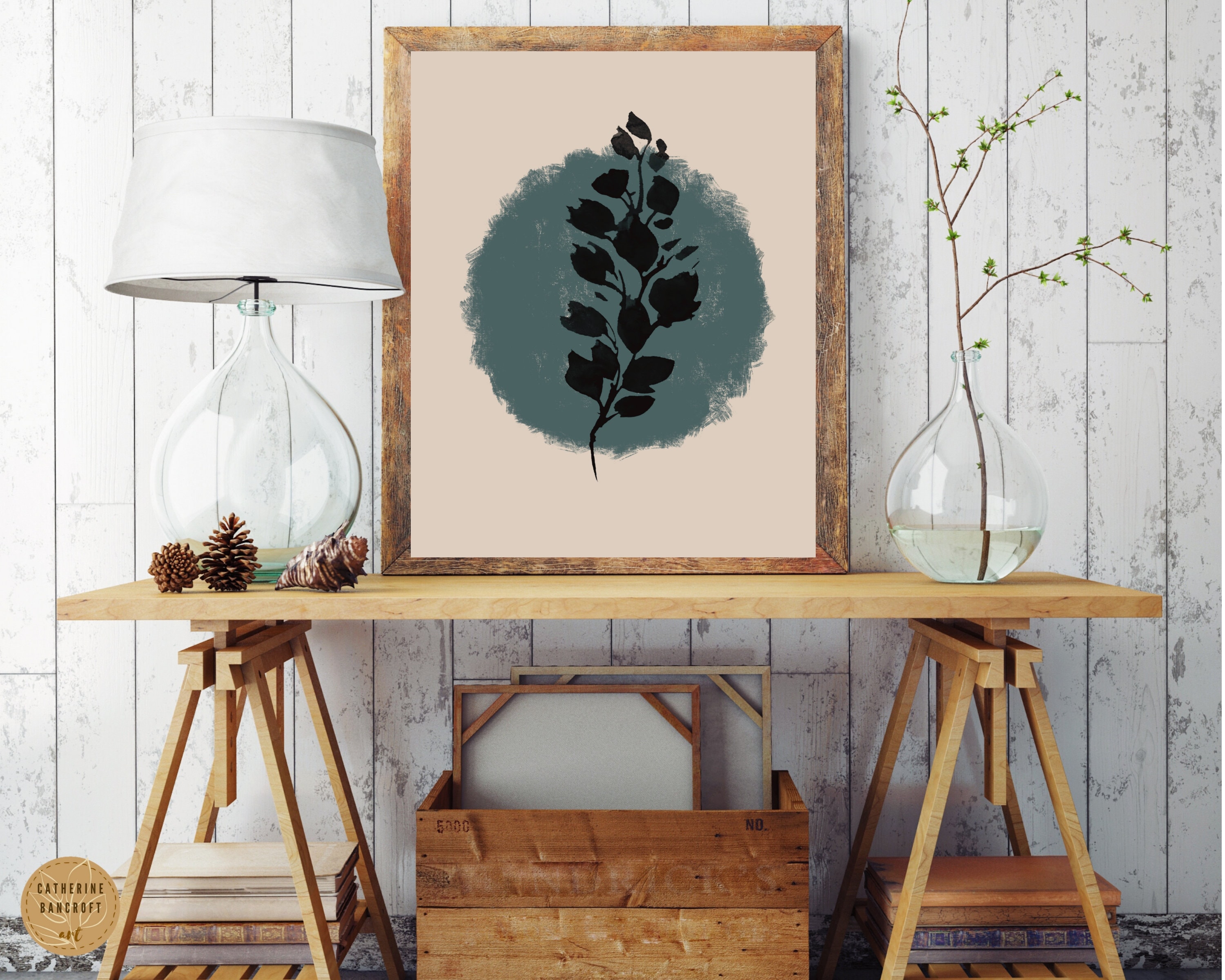 Boho Teal Blue Wall Decor | Digital Download | Large Wall Art ...