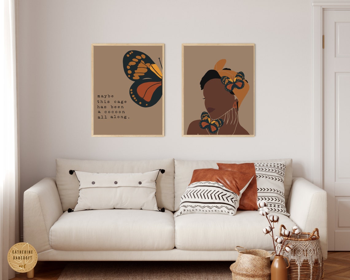 Black Woman Art Boho Wall Art Digital Instant Download Etsy
