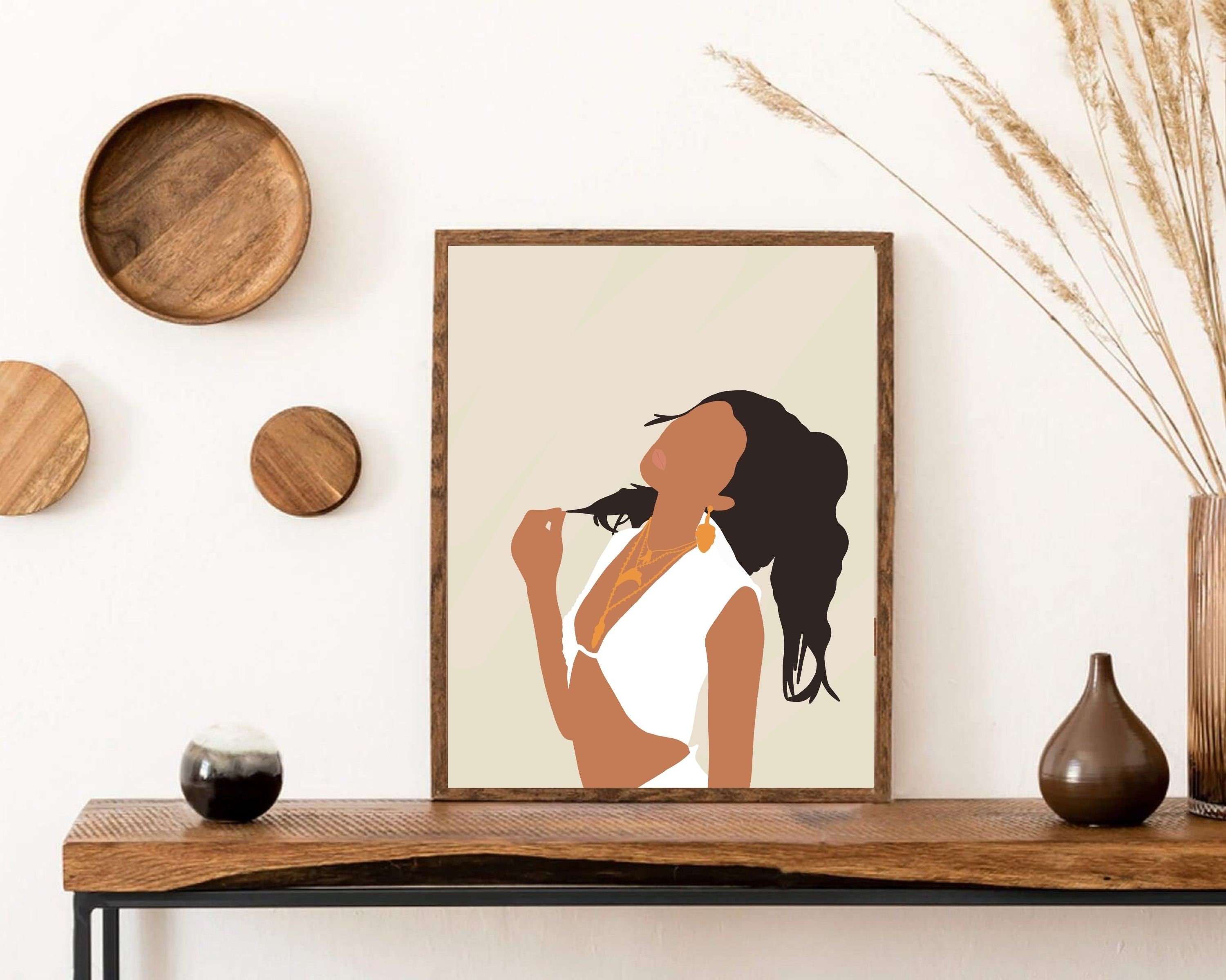 Mid Century Modern Art Print Abstract Woman Portrait Wall - Etsy