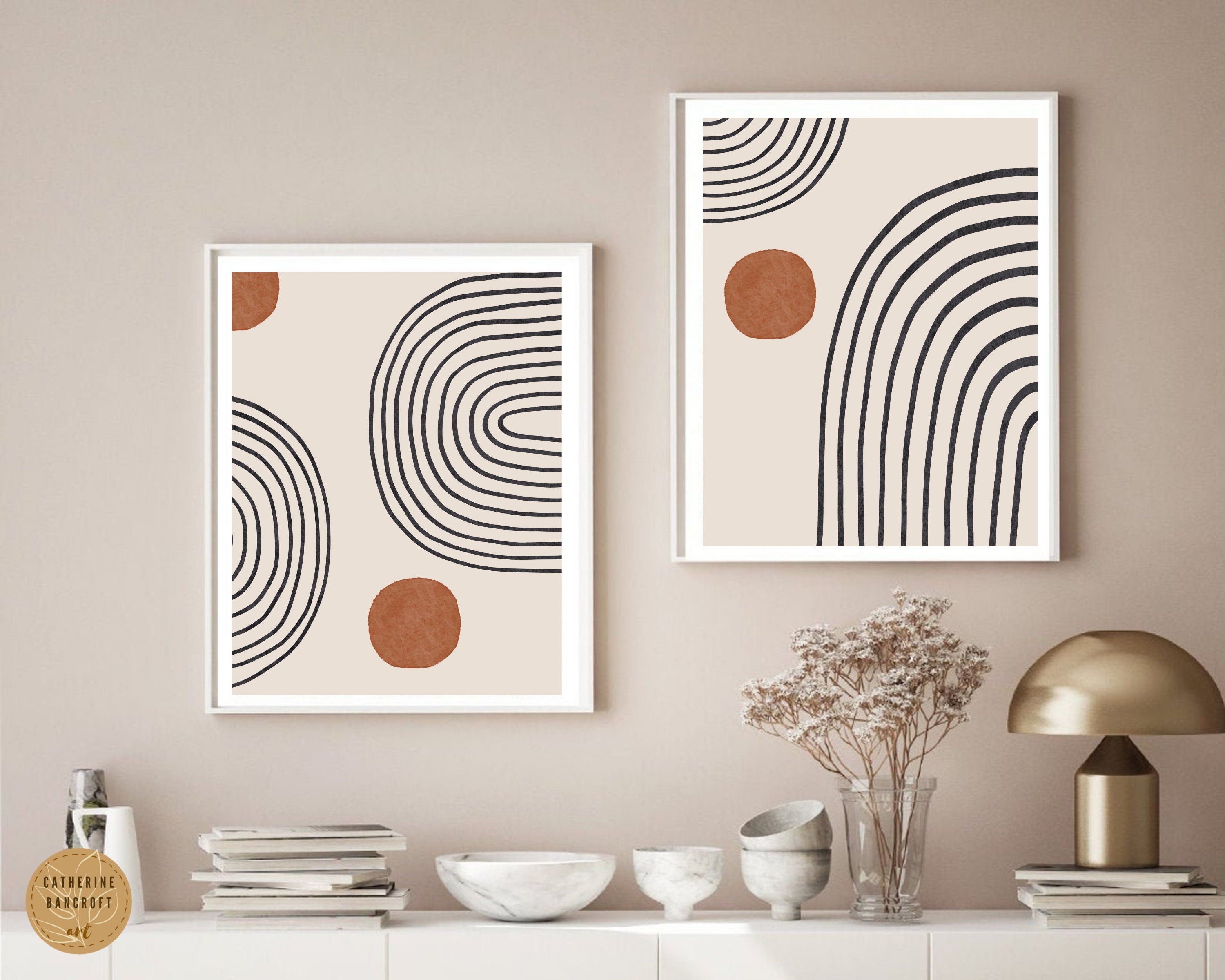 Boho Rainbow Printable Wall Art Digital Print Beige Neutral - Etsy