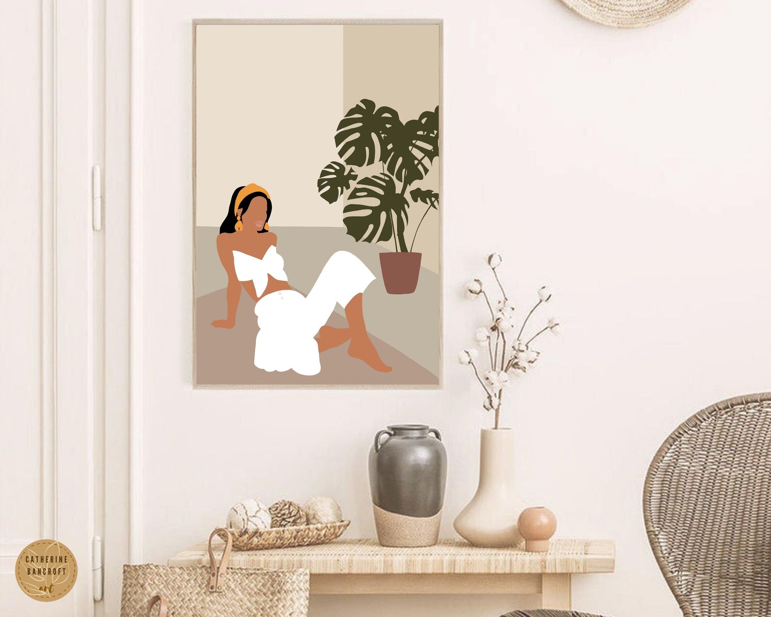 Mid Century Modern Art Print | Abstract Woman Portrait Wall Art ...