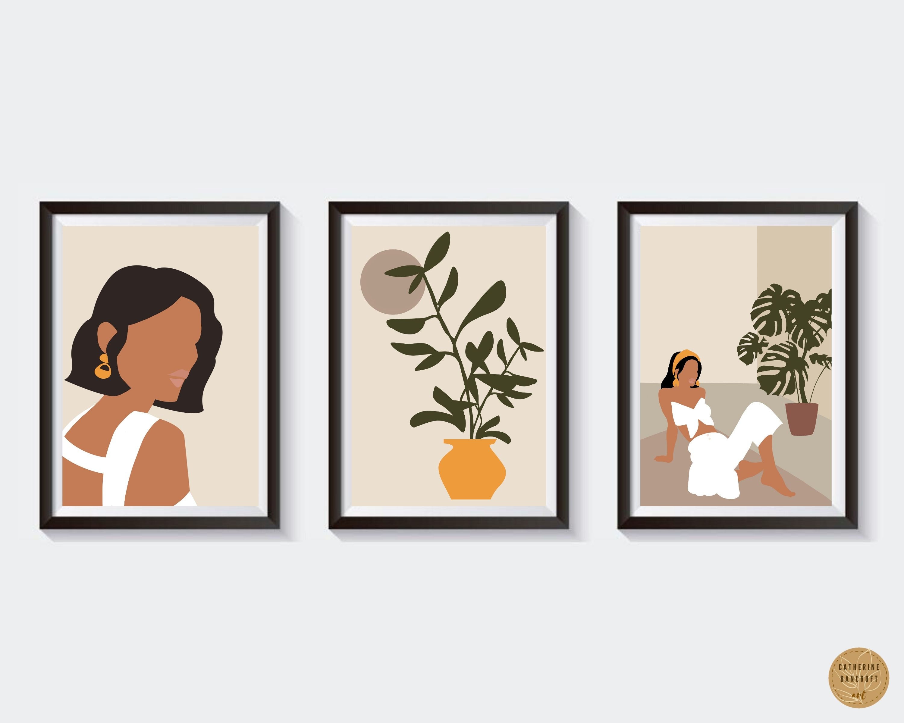 Mid Century Modern Art Print Abstract Woman Portrait Wall | Etsy