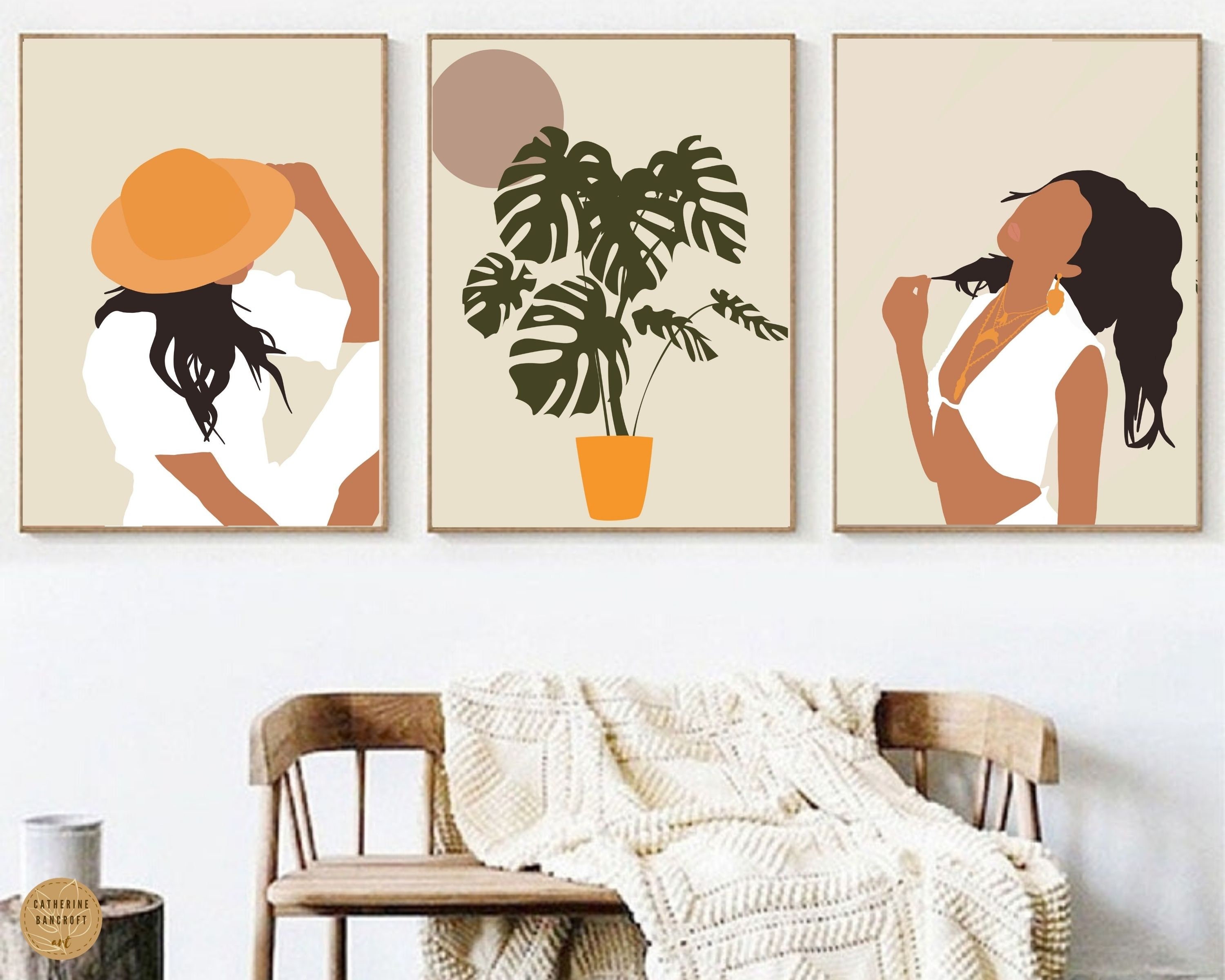 Mid Century Modern Art Print | Abstract Woman Portrait Wall Art ...