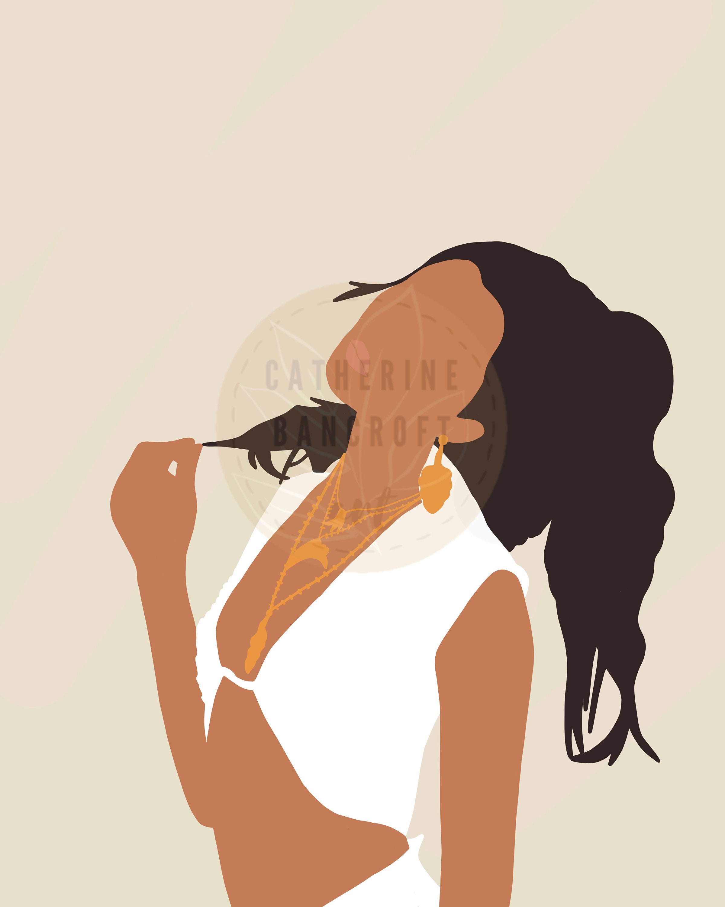 Mid Century Modern Art Print | Abstract Woman Portrait Wall Art ...