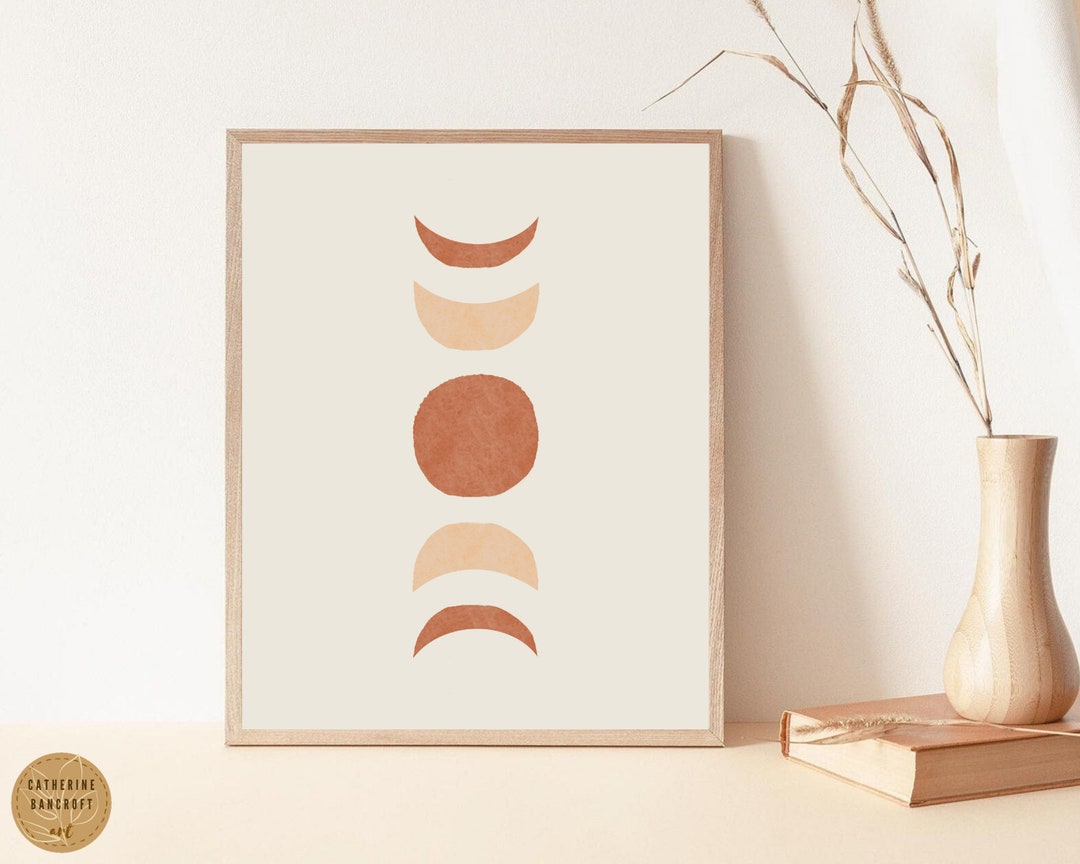 Moon Phases Printable Wall Art, Digital Print, Neutral Wall Art ...