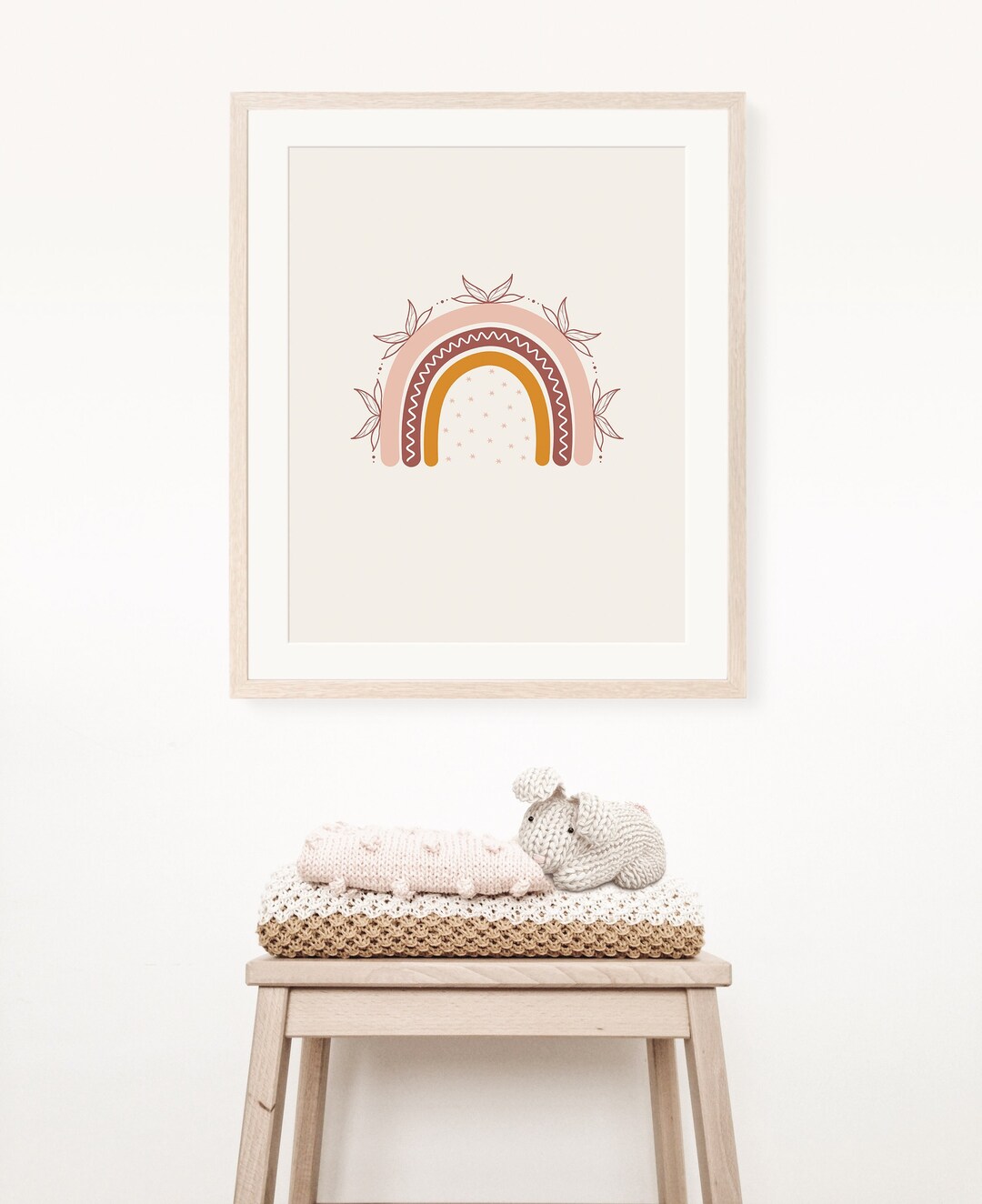 Girl's Boho Rainbow Art Print, Boho Nursery Printable Wall Art, Nursery ...