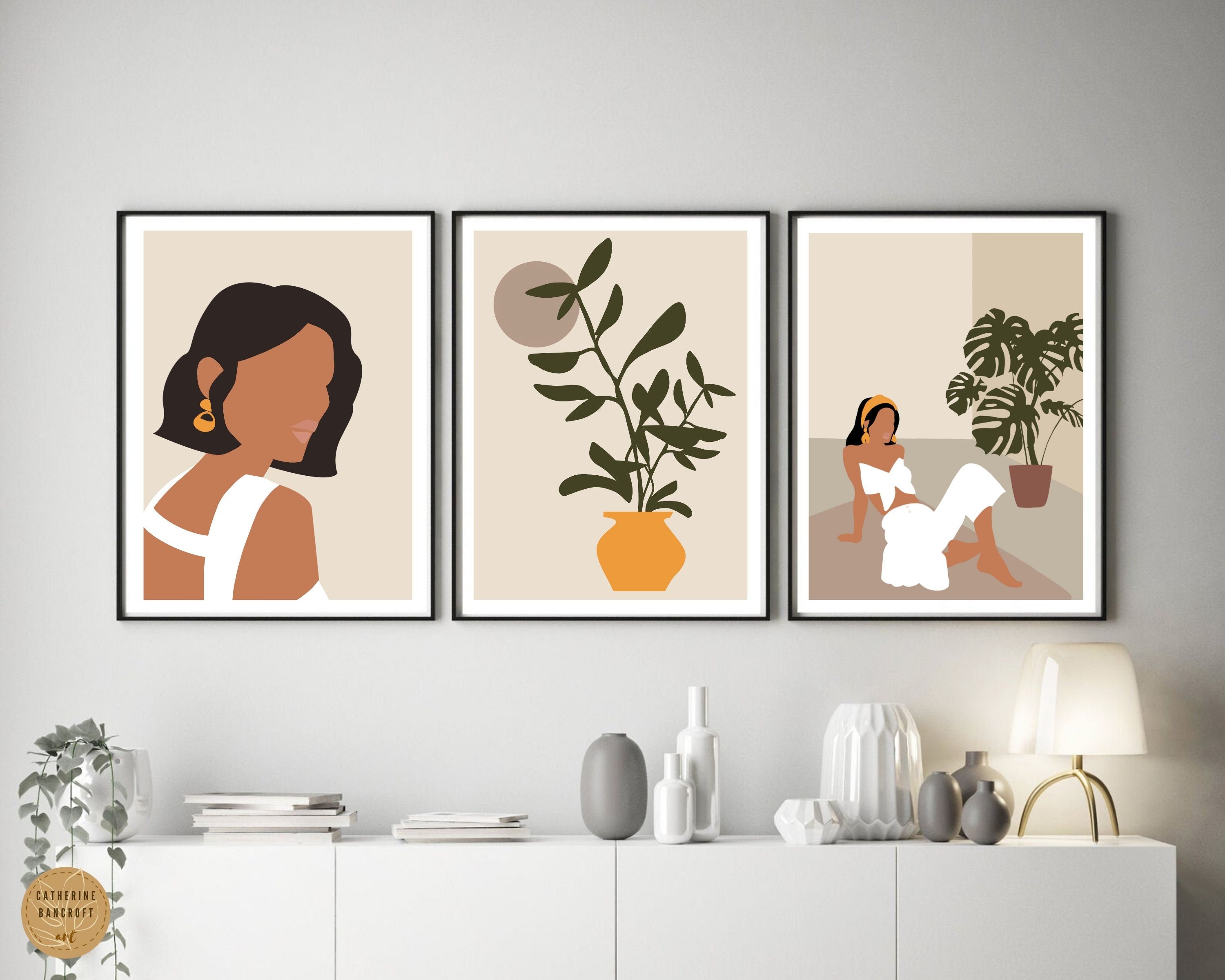 Mid Century Modern Art Print | Abstract Woman Portrait Wall Art ...