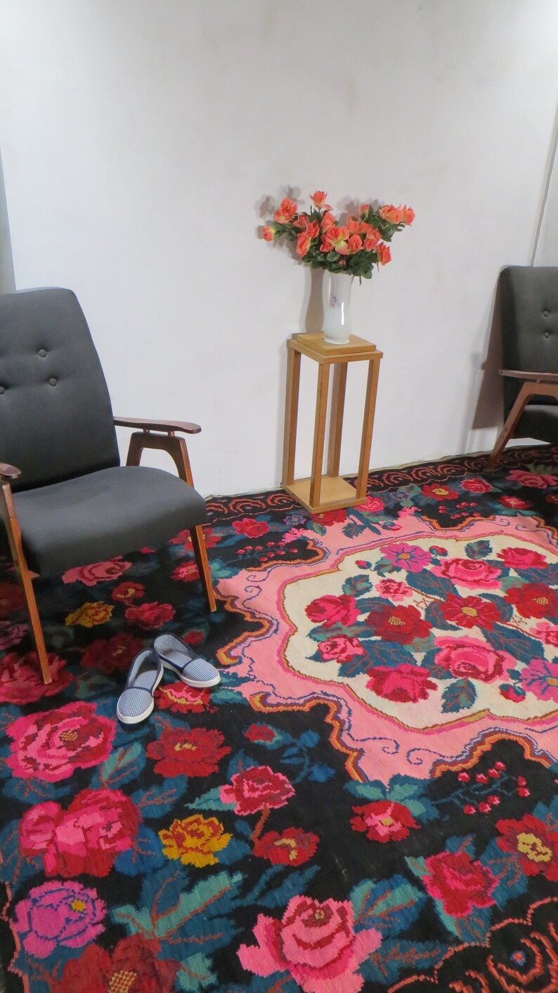 Pink kilim rug azilal kilim rug berber rug boucherouite kilim | Etsy