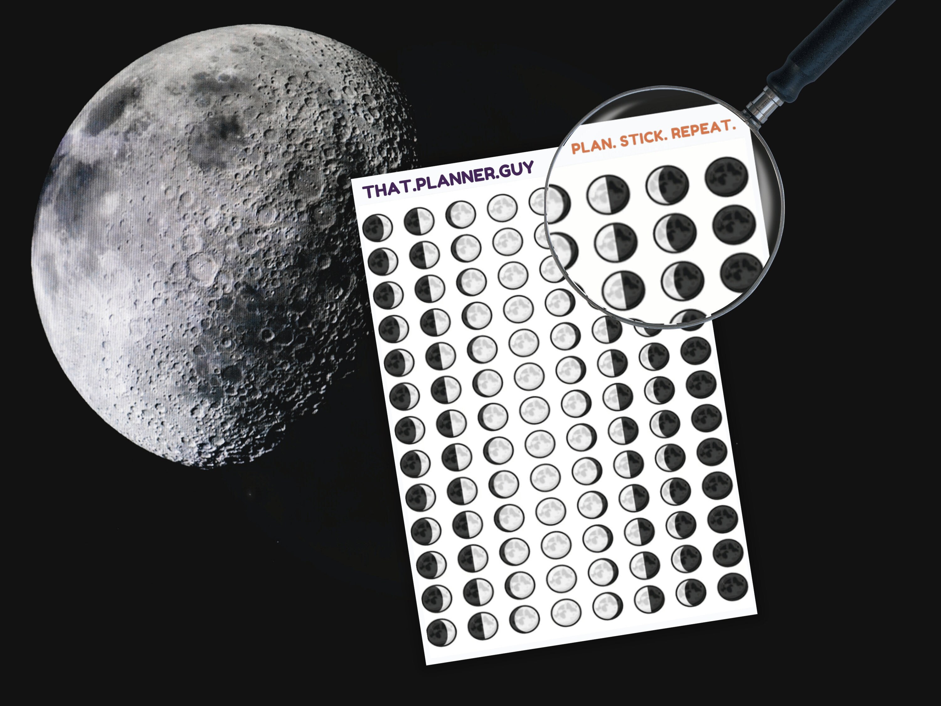 thumbnail image 2 of White Moon Phases Sticker Decal For Notebook, Car, Laptop 2 of 12