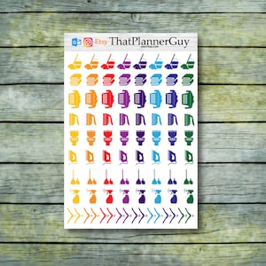 cleaning icons stickers | clean house stickers | planner stickers