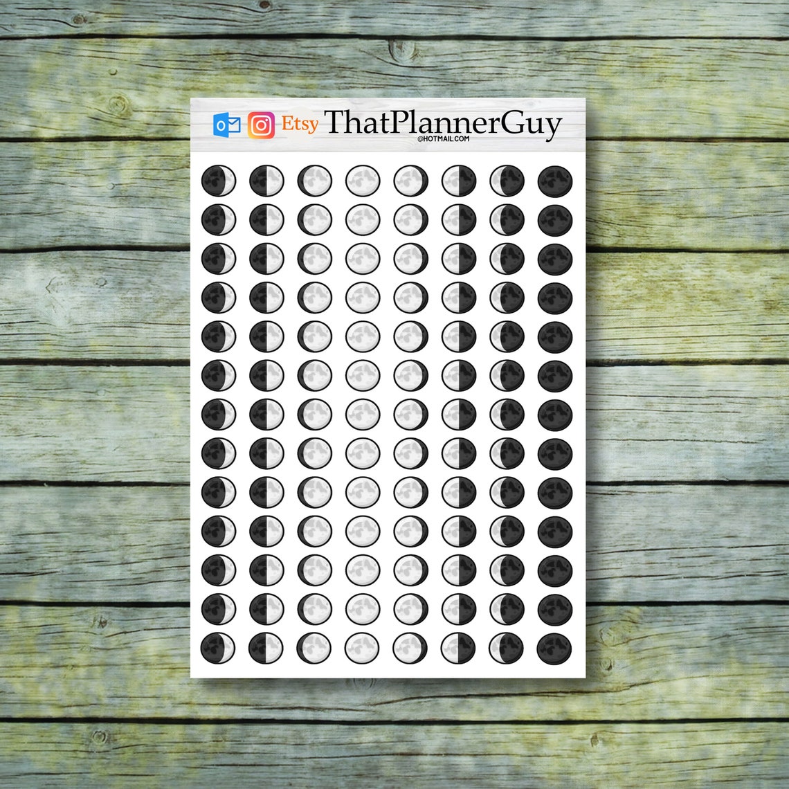 Moon Phase Stickers Planner Stickers Etsy