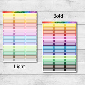 Rechteckige Boxen Sticker. Erin Condren, Happy Planner. Funktionsaufkleber