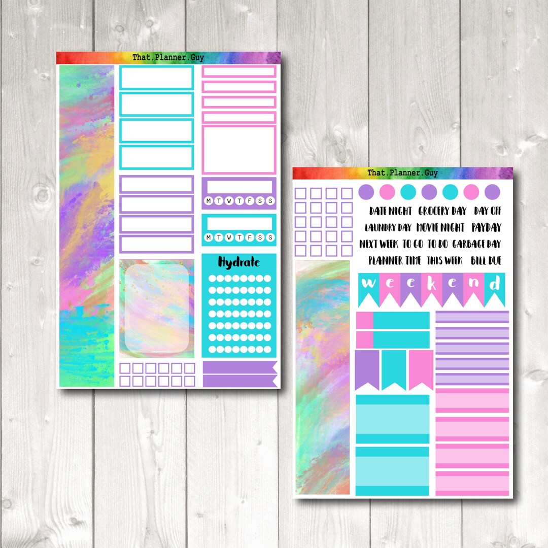 Unicorn Paper Weekly Layout Sticker . Erin Condren Life Planner ...
