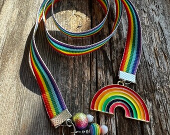 Pride Ribbon | Pride Charm | Rainbow Charm | Planner Bookmark | Planner Dangle