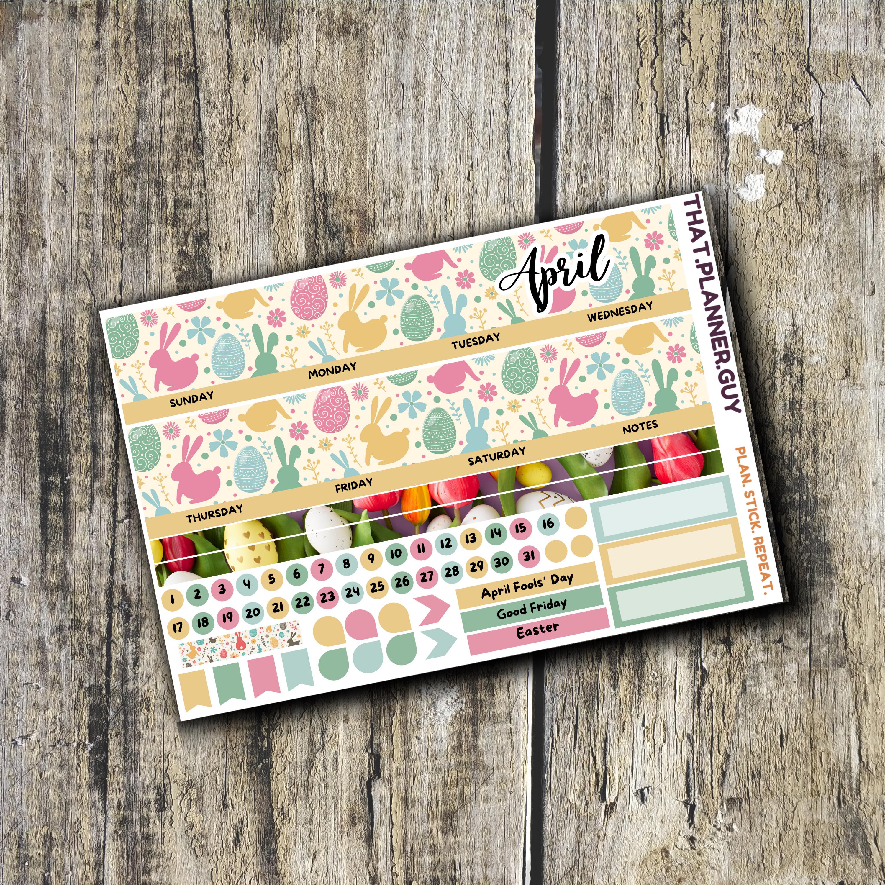 April Planner Sticker Kit | Pastel Floral, Erin Condren (EC Classic) - Etsy