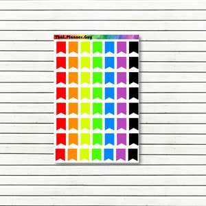 Functional Stickers for Planner. Multi Color Flags