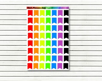 Functional Stickers for Planner. Multi Color Flags