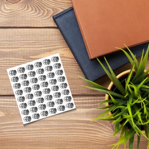 Pegatinas pequeñas con dibujos de rollos de billetes o tarjetas de crédito / Iconos financieros minimalistas / Acabado mate / Pegatinas para planificadores / Recordatorios de presupuesto