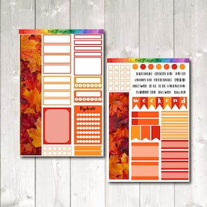 Fall Leaves Weekly Layout. Erin Condren, Happy Planner.