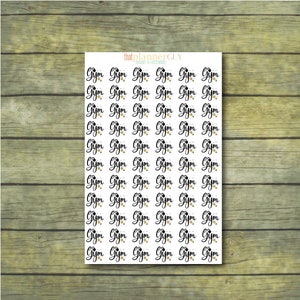Gym: een functionele plannersticker in doodle-lettertype en accenten