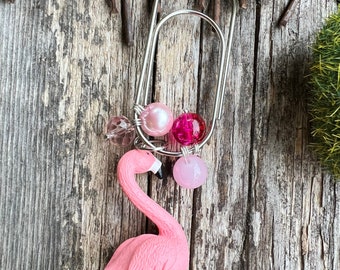 Flamingo Planner Charm | Summer Planner Clips | TN Charms | Planner Accessories | Planner Dangles | Travelers Notebook Accessories
