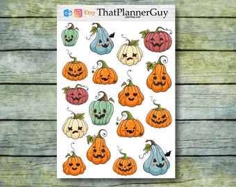 Halloween Stickers | Halloween Pumpkin Stickers | Pumpkin Character | Stickers | Planner Stickers | Scrapbook Stickers