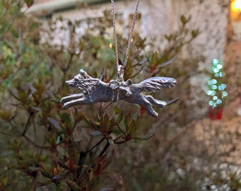 Fox Pendant: Animal Sculpture Jewelry