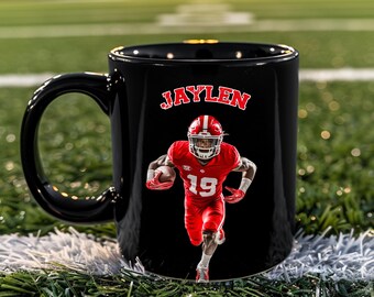 Taza deportiva personalizada, taza de baloncesto para mamá y papá, regalo de cumpleaños de fútbol, taza con foto con el nombre del jugador y el número del equipo, taza familiar, taza personalizada