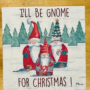 Christmas Gnomes Napkins/Crafters Bundle set of 4