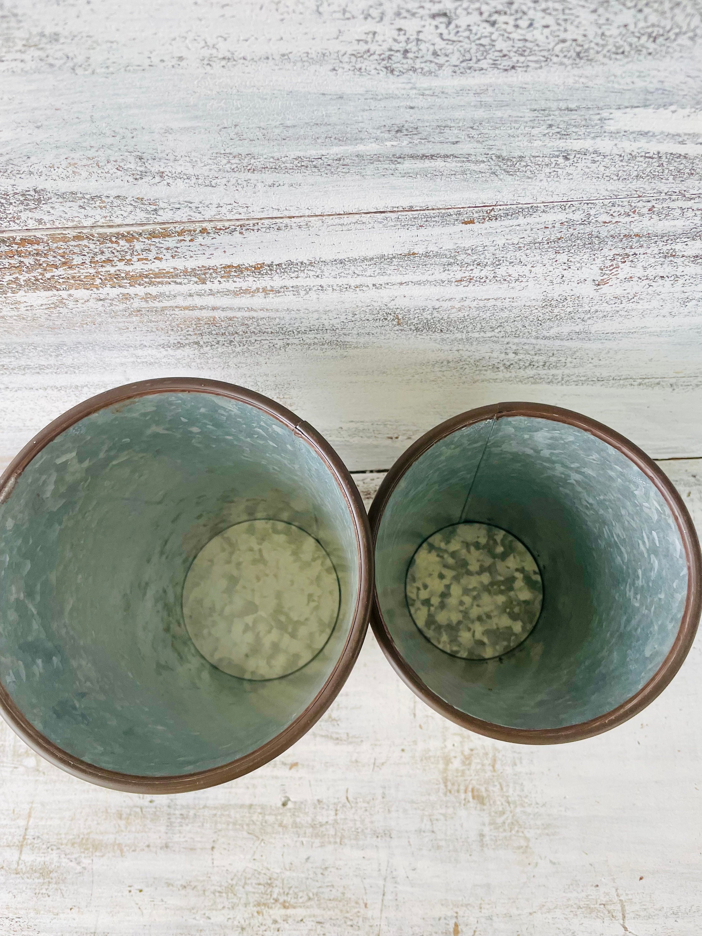 Rabbit Crest and Butterfly Galvanized Metal Buckets Set of 2 - Etsy