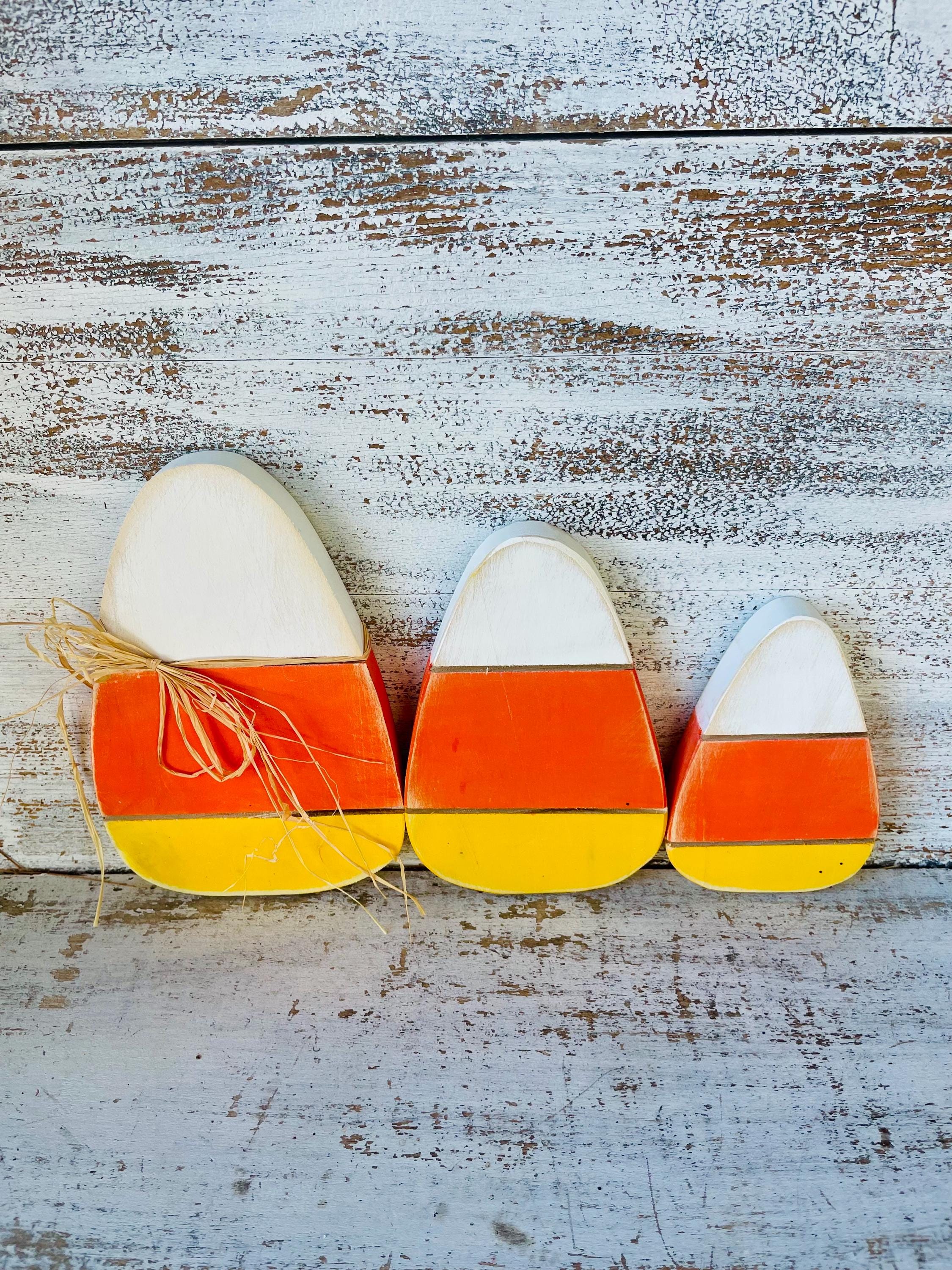 Wood Cutout Rustic Candy Corn Shelf Sitters Set of 3 - Etsy