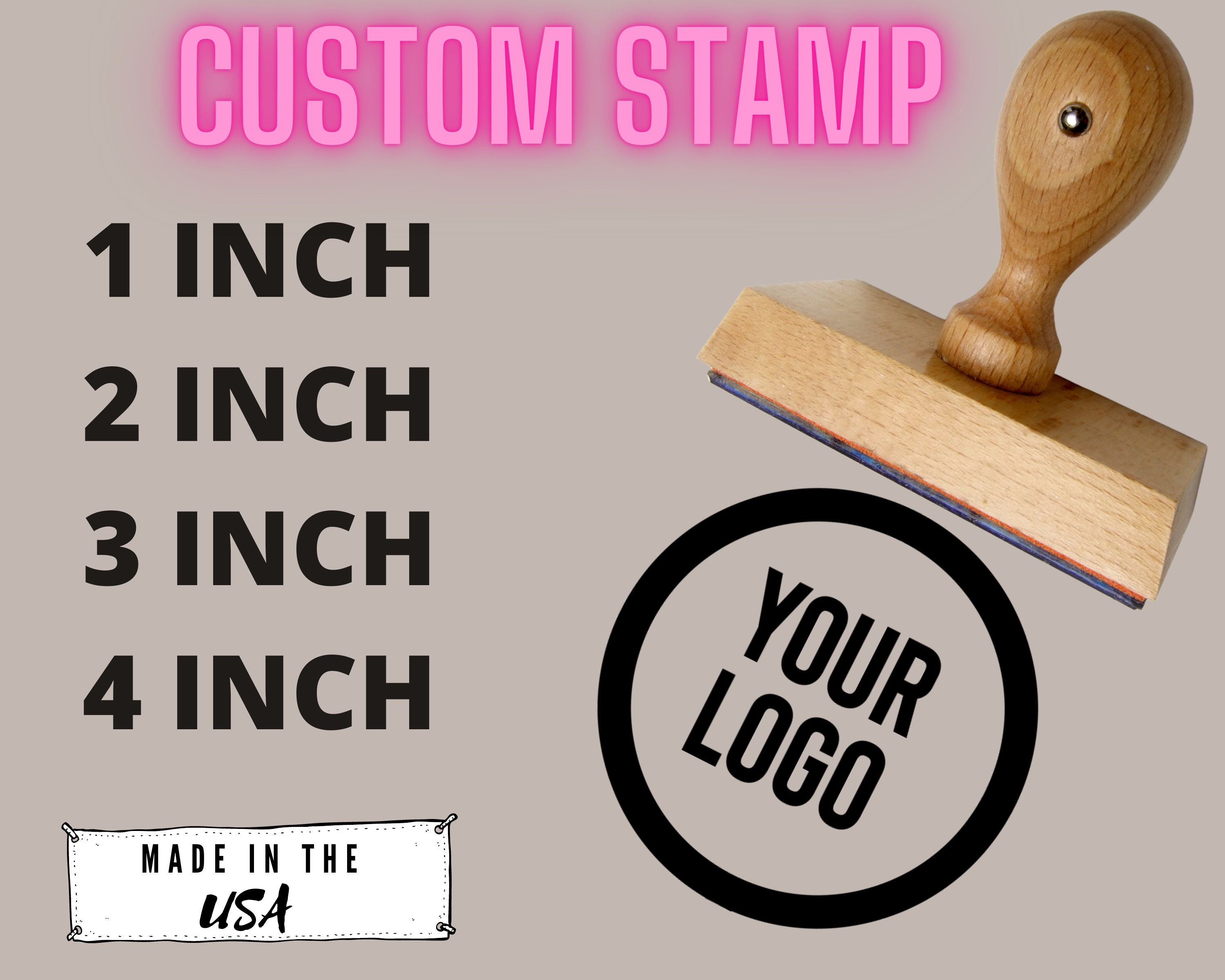 Large Custom Stamp 1 8 Wide Custom Logo Stamp for Branding Custom