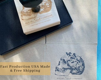 Custom Logo Stamper | Marketing Rubber Stamp | Business Logo Stamp | Wood Business Stamp | 5 Sizes