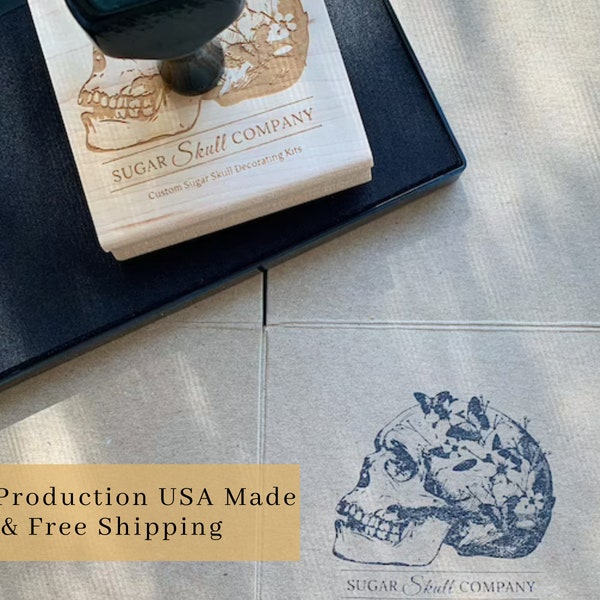 Custom Logo Stamper | Marketing Rubber Stamp | Business Logo Stamp | Wood Business Stamp | 5 Sizes