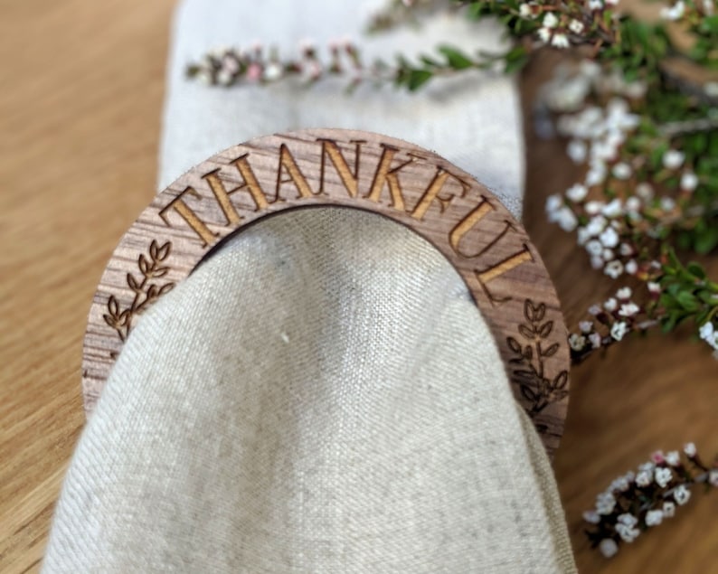 Thanksgiving Napkin Rings Thanksgiving Table Setting Wood image 0