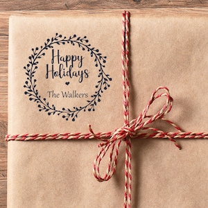 Personalized Christmas Stamp: DIY Holiday Card Making, Gift Wrap (2x2&quot;)