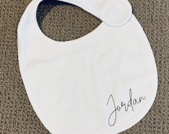 Personalised Baby Bib, Baby Announcement