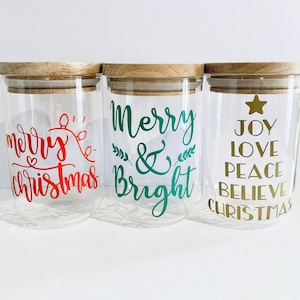 Christmas Jar Label Decal, Cookie jar, Lolly jar, Christmas sticker