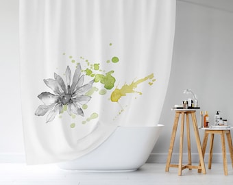 Details about   Spring Bloom Daisy Flowers Butterfly Green Shower Curtain Set Bathroom Decor 72" 