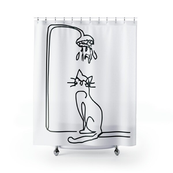 Cat Shower Curtain Etsy