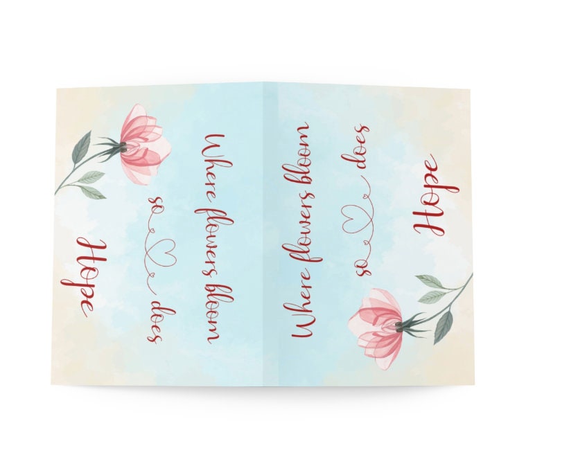 Watercolor and quote print Where flowers bloom so does hope Etsy