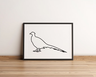 Pheasant, Scandinavian ART, Art Printable, Nordic Art, Pheasant Print, Modern Art, Minimalist Art, Digital Download Wall Art