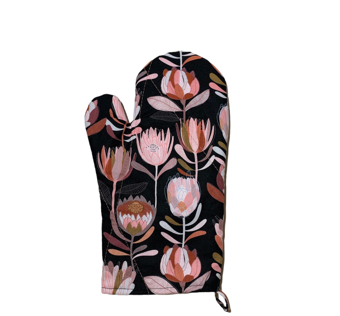 Oven Mitts heat resistant with Insul Bright BattingBlack pink Etsy