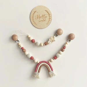 Pacifier chain personalized stroller chain Rabbit rattle