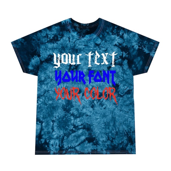 Metal Band Logo Customized Text Rock Band Personalized Unisex Tie-Dye Tee, Crystal